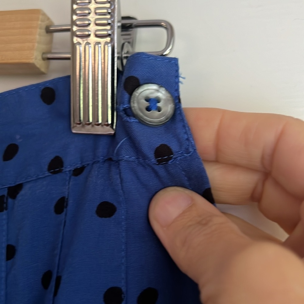 Vintage Blue and Black Polka Dot Esprit Midi Skirt (Size 0/00) - Picture 6 of 11